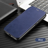 Луксозен кожен калъф тефтер ултра тънък Wallet FLEXI и стойка за Samsung Galaxy A34 5G SM-A346B син 